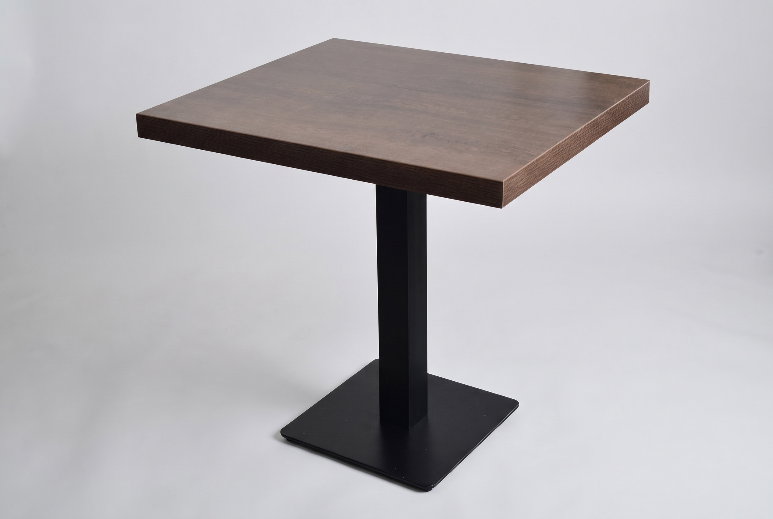 Restaurant Bistro Tisch 70x60x3,6cm Palermo Walnuss Braun Tischbein Schwarz